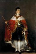 Francisco de goya y Lucientes King Ferdinand VII with Royal Mantle oil on canvas